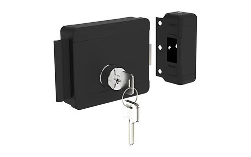 Fechadura Elétrica 12V Cilindro Ajustável Direita/Esquerda Preta