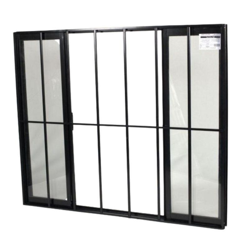 Janela-de-Correr-4-Folhas-com-Grade-Aluminio-Preto-100x150cm