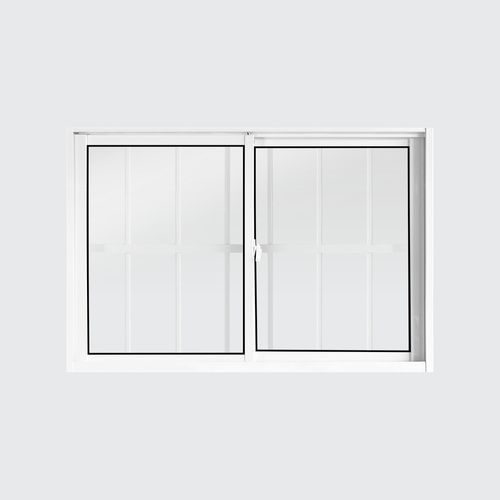 Janela de Correr 2 Folhas com Grade Alumínio Branco 100x150cm
