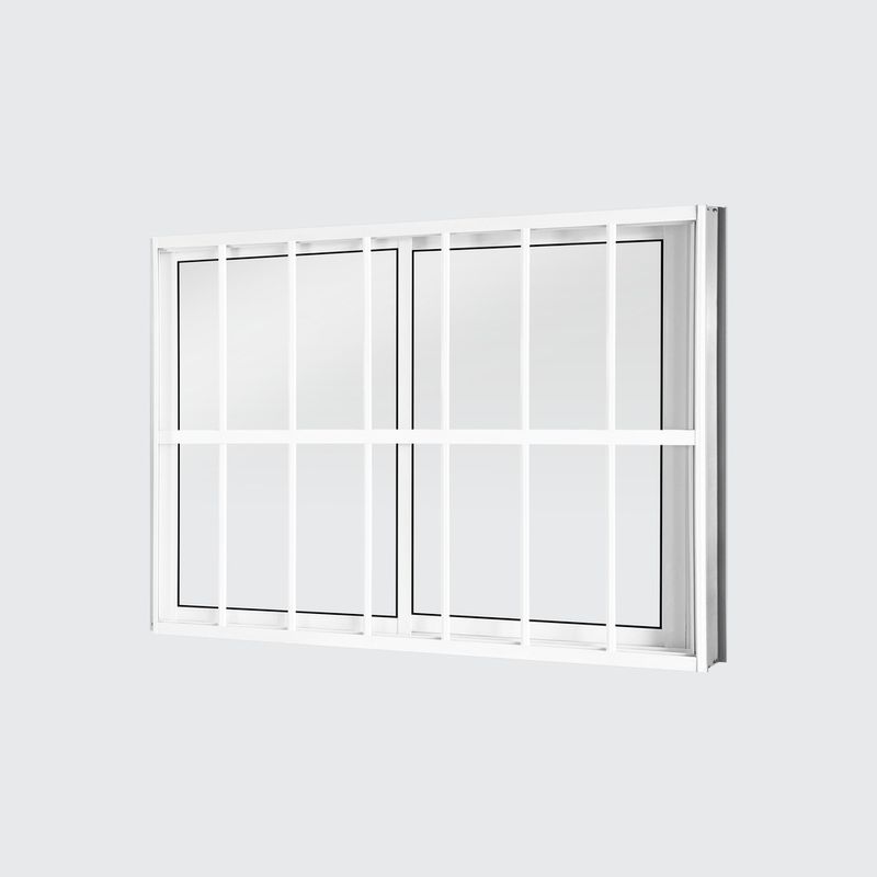 Janela-de-Correr-2-Folhas-com-Grade-Aluminio-Branco-100x150cm