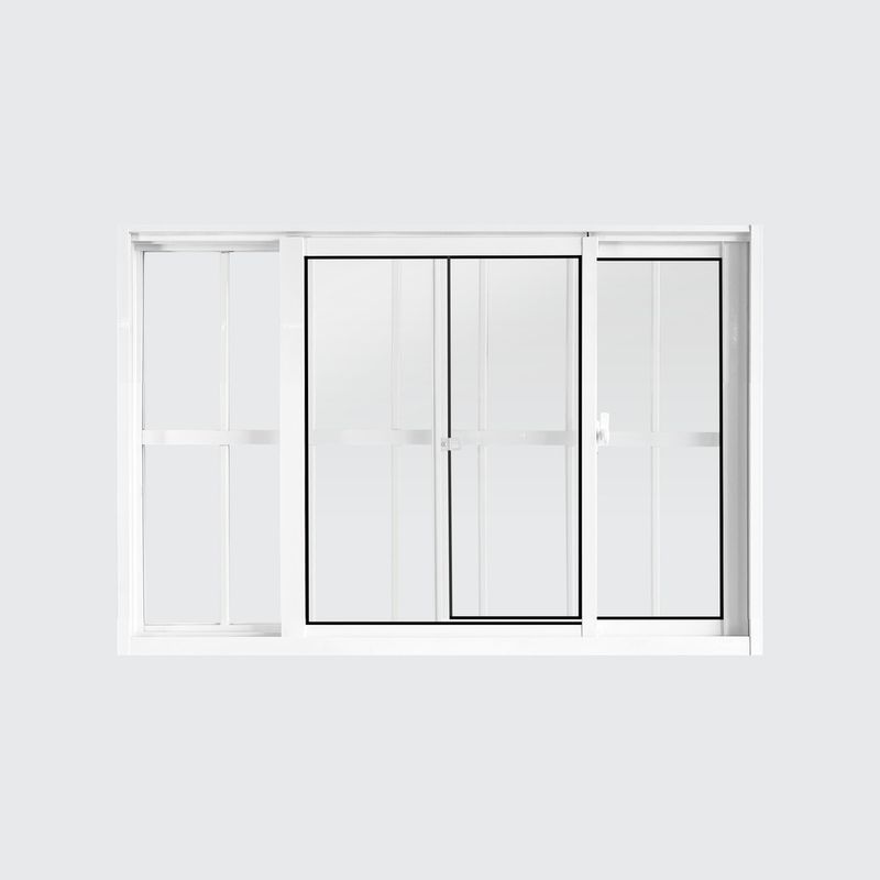 Janela-de-Correr-2-Folhas-com-Grade-Aluminio-Branco-100x150cm