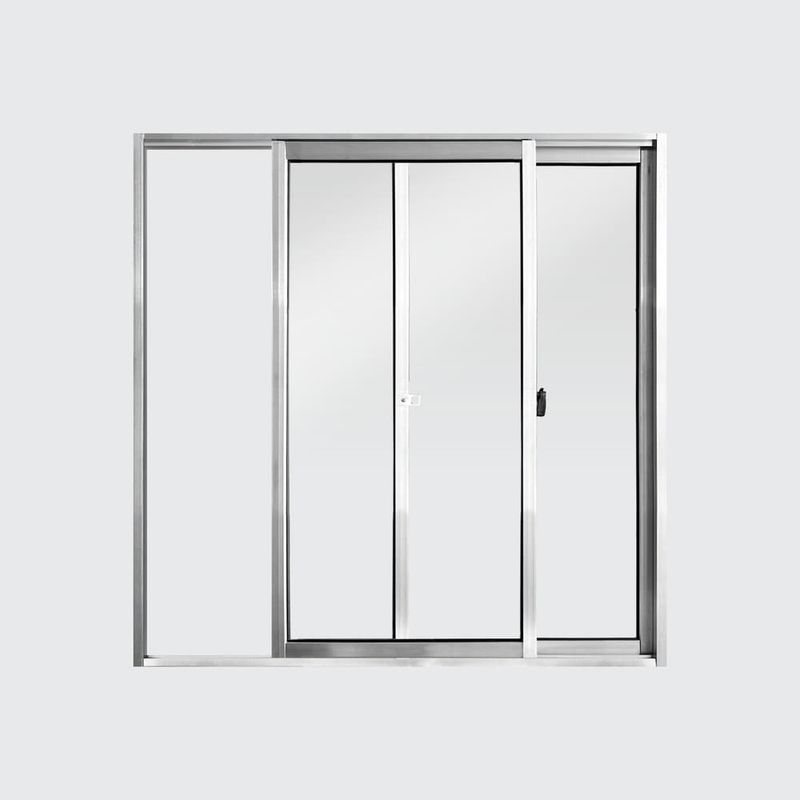 Janela-de-Correr-2-Folhas-sem-Grade-Aluminio-Brilhante-80x80cm