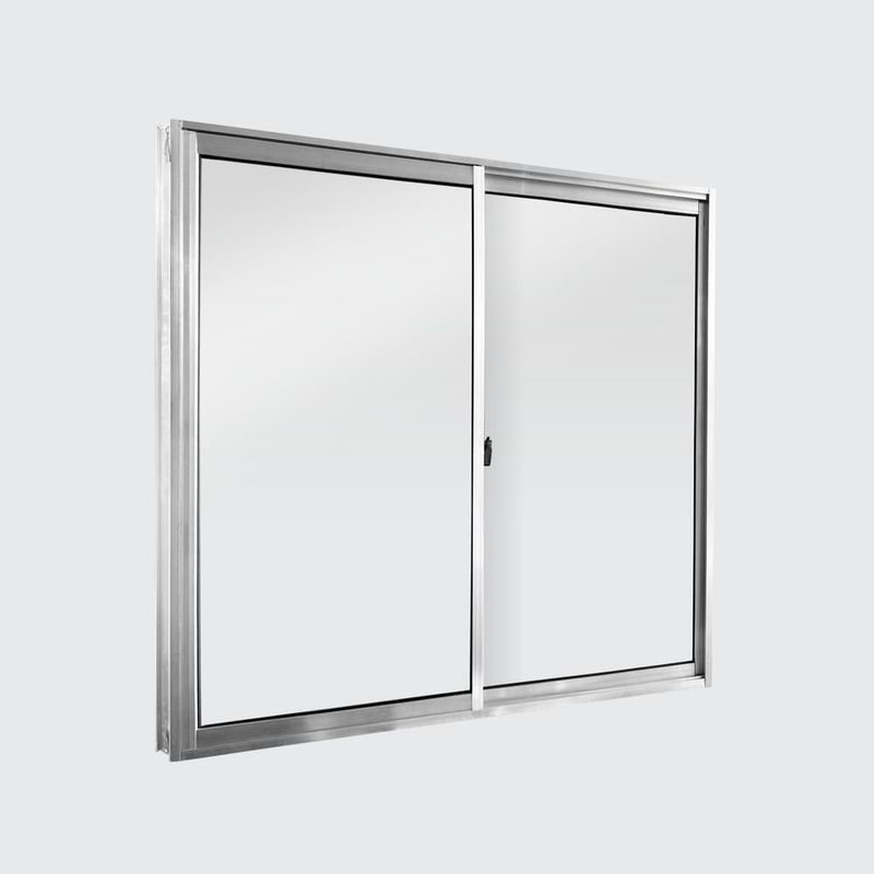 Janela-de-Correr-2-Folhas-sem-Grade-Aluminio-Brilhante-80x80cm