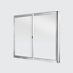 Janela-de-Correr-2-Folhas-sem-Grade-Aluminio-Brilhante-80x80cm