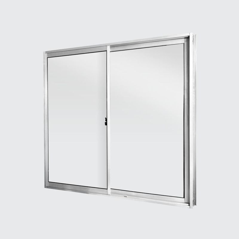 Janela-de-Correr-2-Folhas-sem-Grade-Aluminio-Brilhante-80x80cm