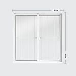 Janela-de-Correr-2-Folhas-com-Grade-Aluminio-Branco-80x80cm