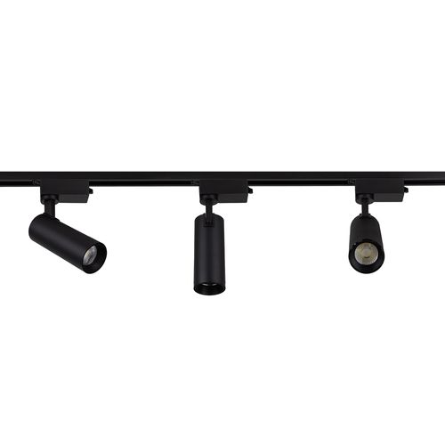 Kit Trilho Alumínio Preto com 3 Spots LED 45W 9450 Lúmens Luz Amarela