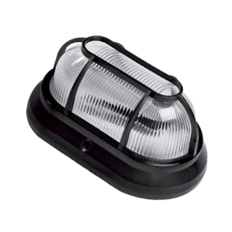 Tartaruga-em-Polipropileno-Preta-sem-Grade-IP54-para-1-Lampada-E27