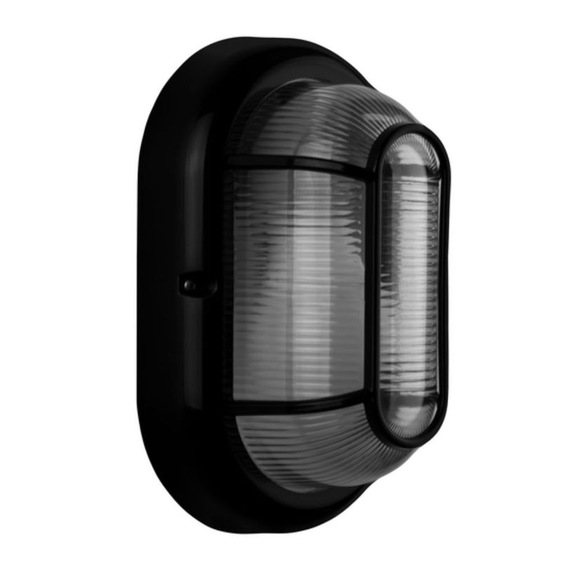 Tartaruga-em-Polipropileno-Preta-sem-Grade-IP54-para-1-Lampada-E27