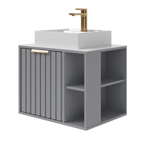 Gabinete para Banheiro Noruega Cinza 60,3cm