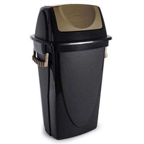 Lixeira Eco Basculante 23,2L Preta com Tampa Plasútil