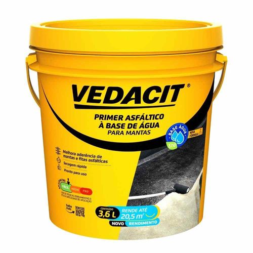 Primer Asfáltico para Mantas Base Água Eco 3,6L Vedacit