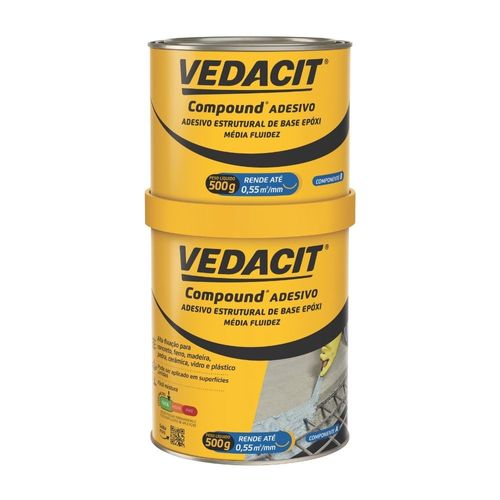 Adesivo Estrutural Epóxi Compound Cinza 1Kg Vedacit