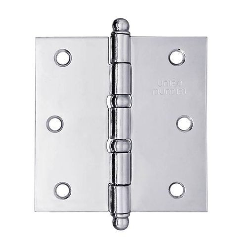 Dobradiça Pino Bola 3"X3" até 24Kg Cromada 03 Peças