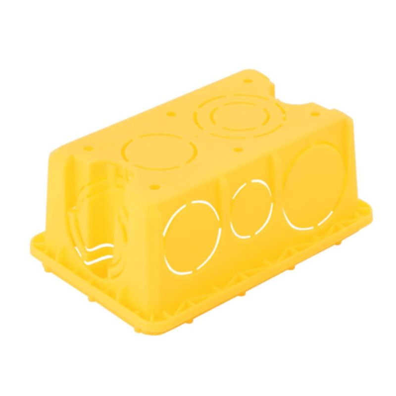 Caixinha-de-Embutir-4x2-PVC-Amarela-Tramontina