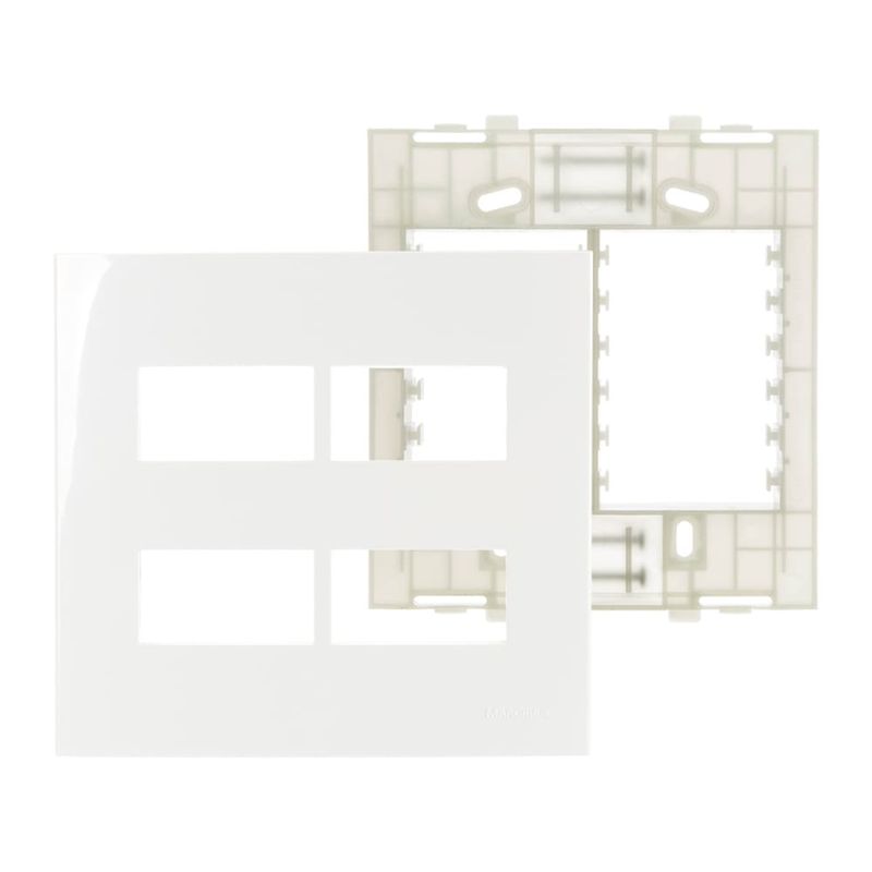 Placa-4-Postos-4x4-com-Suporte-Branca-Sleek