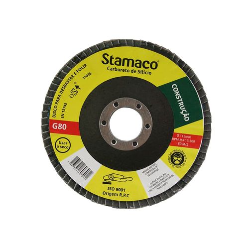 Disco Flap 4.1/2" 115x22mm Grão 80 7012 para Multimaterial Stamaco