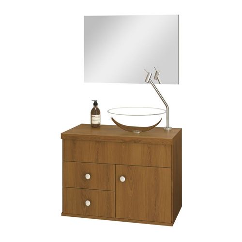 Kit Gabinete para Banheiro Luna Freijó 61cm