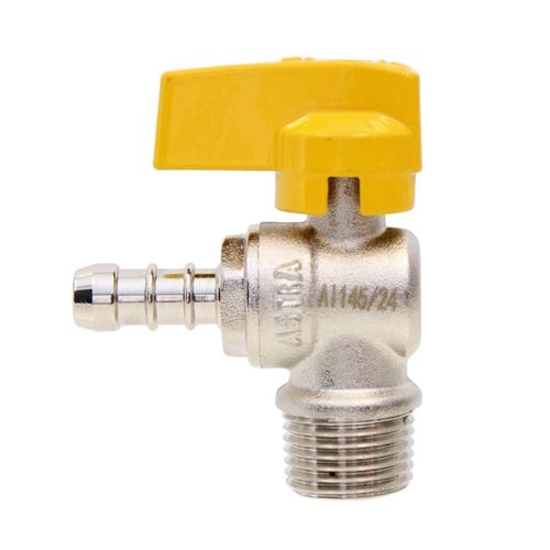 Válvula de Esfera 90 Gás Macho BSP com Alavanca 1/2x3/8" Espigão Astra