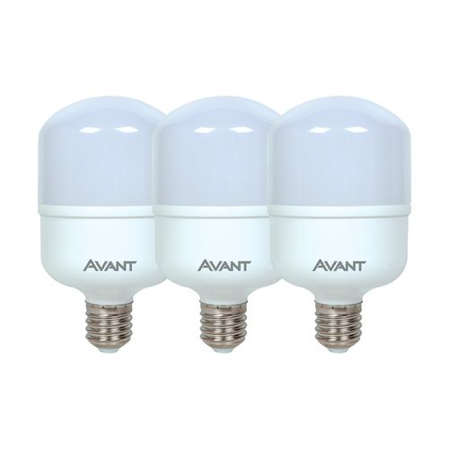 Pack 3 Lâmpadas LED Alta Potência T70 20W E27 1600 Lúmens Luz Branca