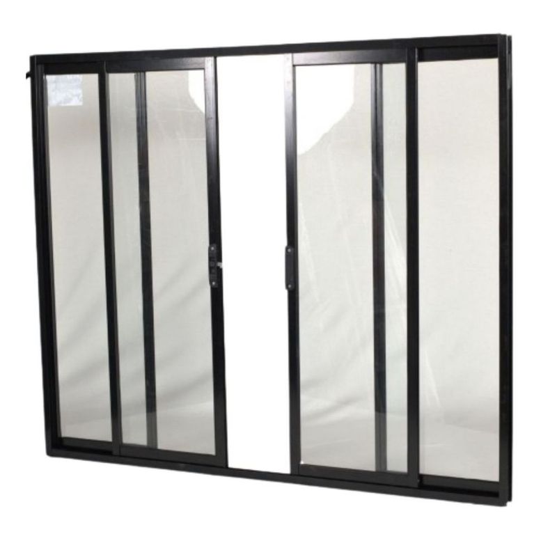 Janela-de-Correr-4-Folhas-sem-Grade-Aluminio-Preto-100x120cm
