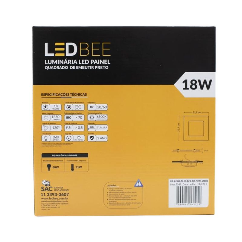Painel-de-Led-Embutir-Quadrado-Preto-18w-21cm-1260-Lumens-Luz-Branca
