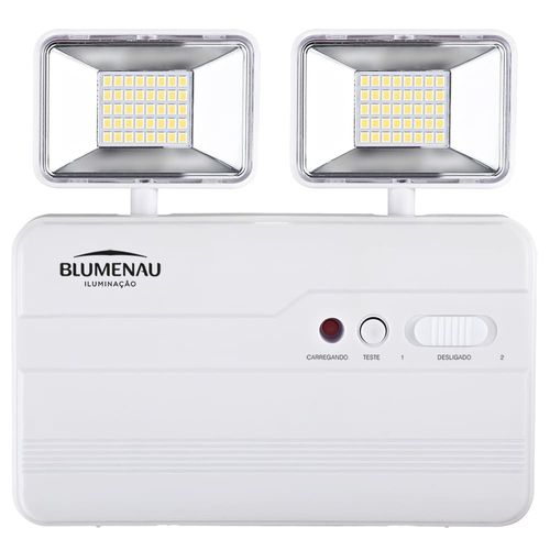 Luminária de Emergência LED 2 Faróis 10W 2200 Lúmens Branco Blumenau