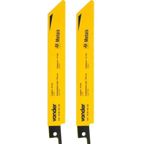 Lâmina de Serra Sabre 150mm 18 Dentes P/Poleg. P/Metal 2 PCS Vonder