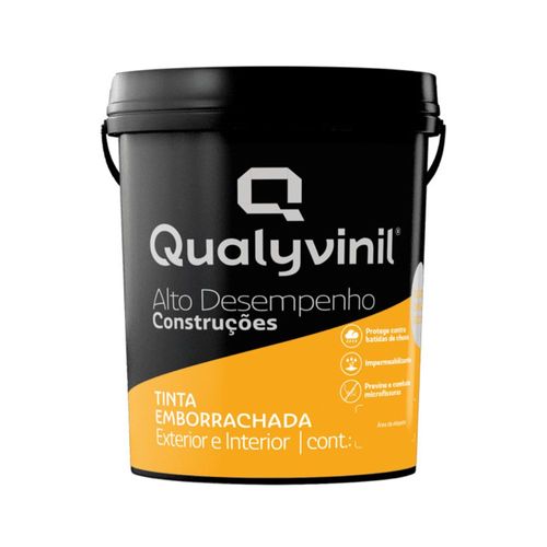 Tinta Acrílica Fosco Emborrachada Branco 25Kg Qualyvinil
