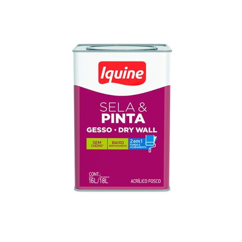 Tinta Premium Acrílica Fosco Gesso & Drywall Branco Neve 18L Iquine