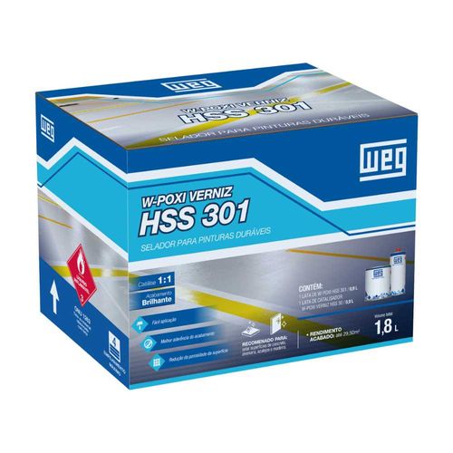 Kit Verniz Premium Epóxi Piso HSS301 Incolor com Catalisador  0,9L Weg