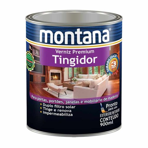 Verniz Premium Sintético Brilhante Tingidor Imbuia 0,9L Montana