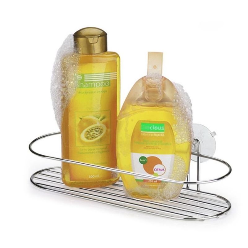 Porta-Shampoo-Reto-para-Banheiro-263x10cm-com-Ventosa-Cromado