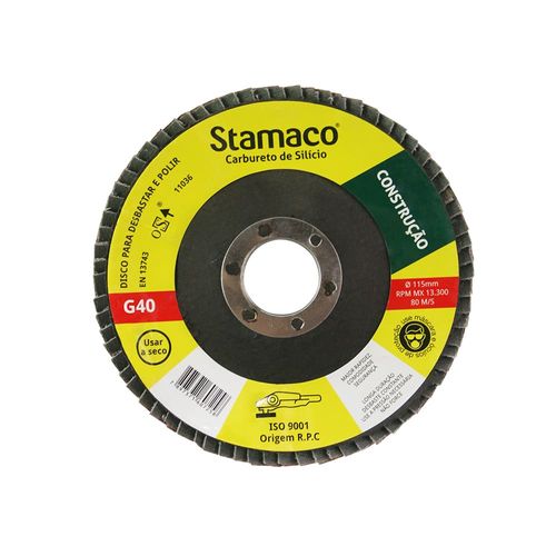 Disco Flap 4.1/2" 115x22mm Grão 40 7258 para Multimaterial Stamaco