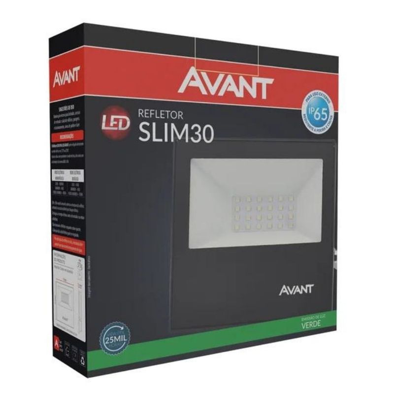 Refletor-de-LED-Slim-30W-IP66-Luz-Verde