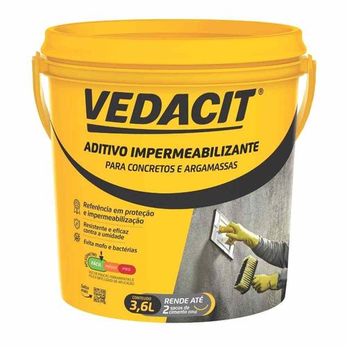 Aditivo Impermeabilizante Concreto e Argamassa Branco 3,6L Vedacit