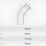 Curva-45-Longa-Esgoto-Serie-Normal-PVC-DN-75-Fortlev