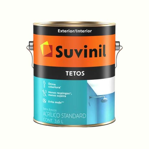 Tinta Standard Acrílica Fosco Tetos Branco 3,6L Suvinil