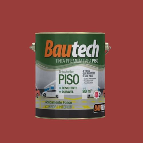 Tinta Premium Acrílica Fosco Piso Vermelho Cardinal 3,6L Bautech