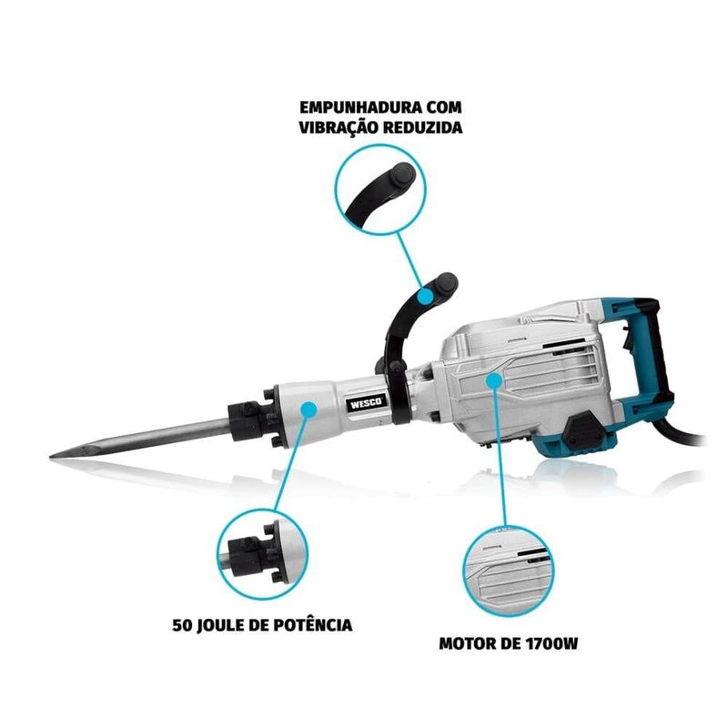 Martelo-Demolidor-Sextavado-50J-1700W-16kg-WS3204K-220V-Wesco
