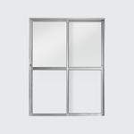 Porta-de-Correr-2-Folhas-Vidro-Liso-Aluminio-Brilhante-210x160cm