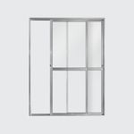 Porta-de-Correr-2-Folhas-Vidro-Liso-Aluminio-Brilhante-210x160cm