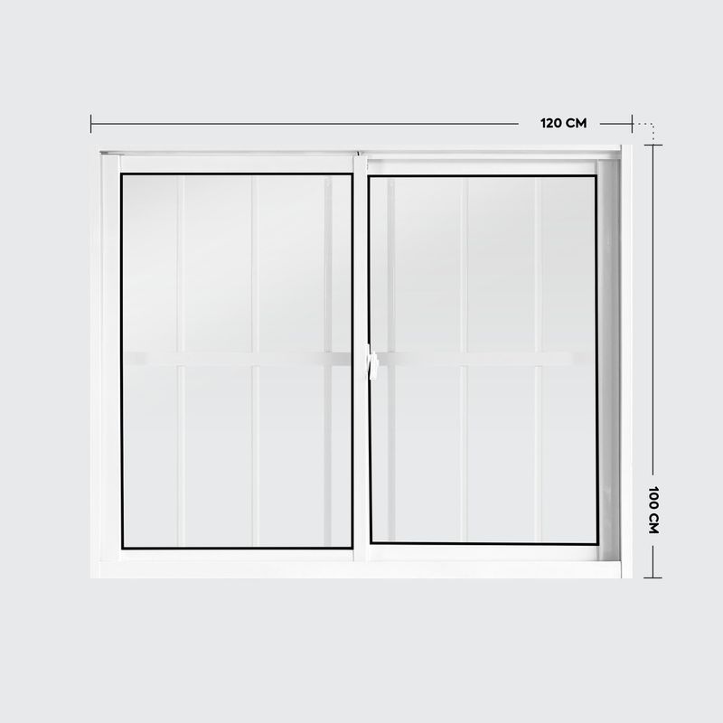 Janela-de-Correr-2-Folhas-com-Grade-Aluminio-Branco-100x120cm