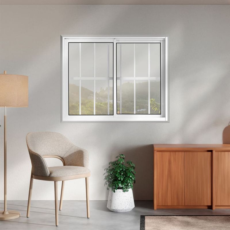Janela-de-Correr-2-Folhas-com-Grade-Aluminio-Branco-100x120cm