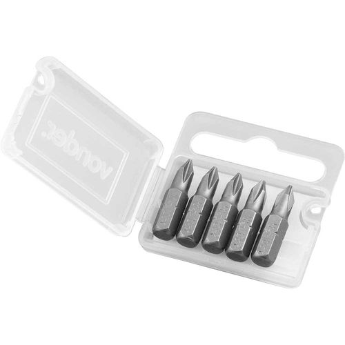 Bits com Ponta Phillips encaixe de 1/4" PH1 25mm c/5pcs Vonder