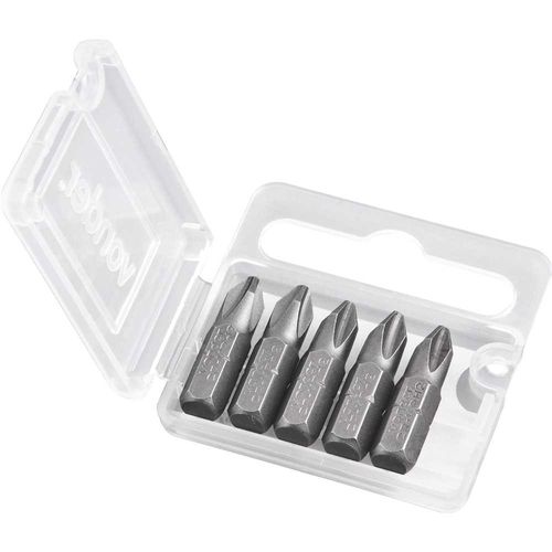 Bits com Ponta Phillips encaixe de 1/4" PH2 25mm c/5pcs Vonder
