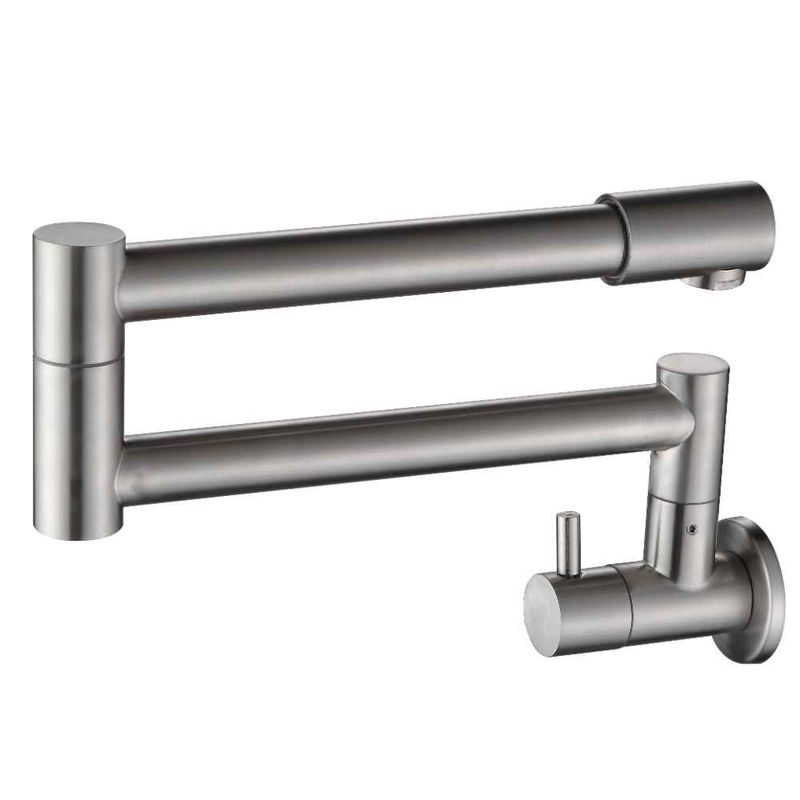 Torneira-para-Cozinha-Parede-1-4V-Bica-Alta-Escovada-Extensivel