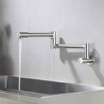 Torneira-para-Cozinha-Parede-1-4V-Bica-Alta-Escovada-Extensivel