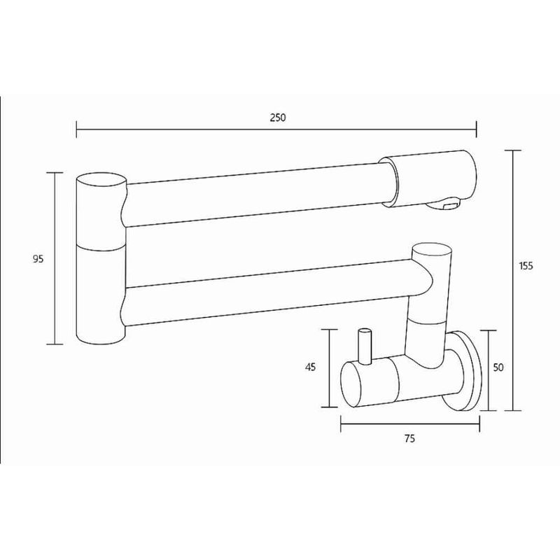 Torneira-para-Cozinha-Parede-1-4V-Bica-Alta-Preta-Extensivel