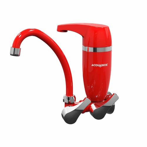 Torneira Filtro de Parede Bica Móvel Premium Vermelho/Cromado Acquabio